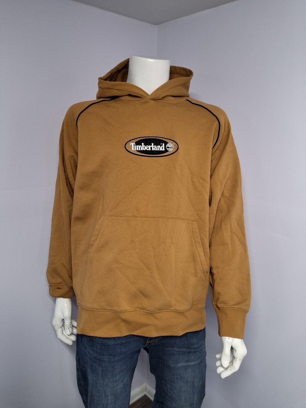 Timberland Men's Caramel Brown Pullover Hoodie with Logo Size XL